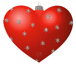 Gif animé coeur boule de noel